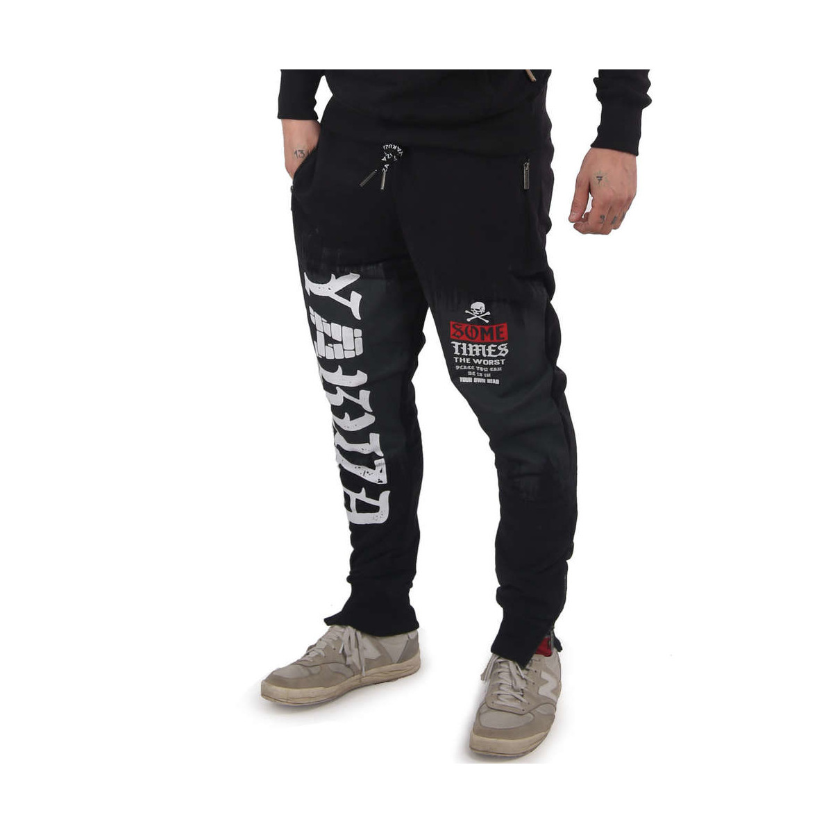 Yakuza Herren Jogginghose Bricks Zip JOB 15042 (Schwarz)