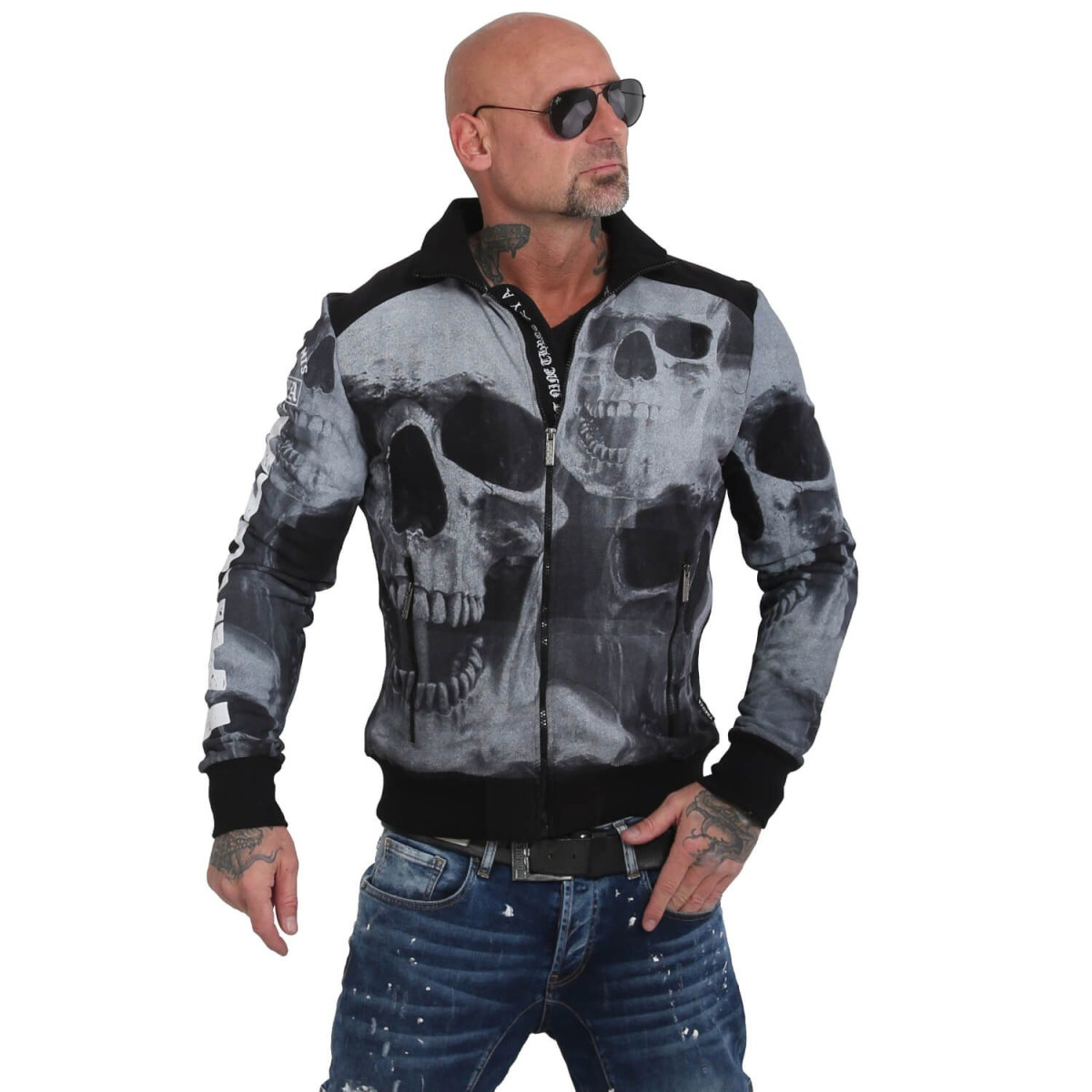 Yakuza Herren Trainingsjacke Muerte Skull ZB 15007 (Gr....
