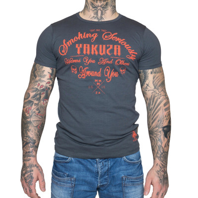 Yakuza Smoking Seriously T-Shirt TSB 10008 (Dark Shadow)