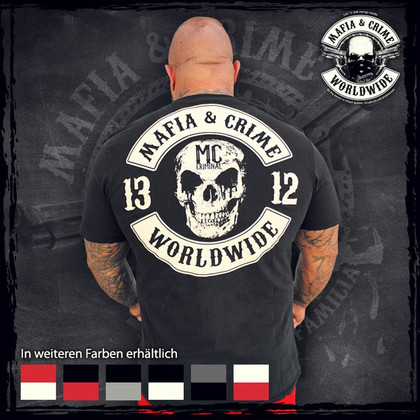 Yellow Black Mafia and Crime Criminal Worldwide MC Shirt Herren T-Shirt Patch