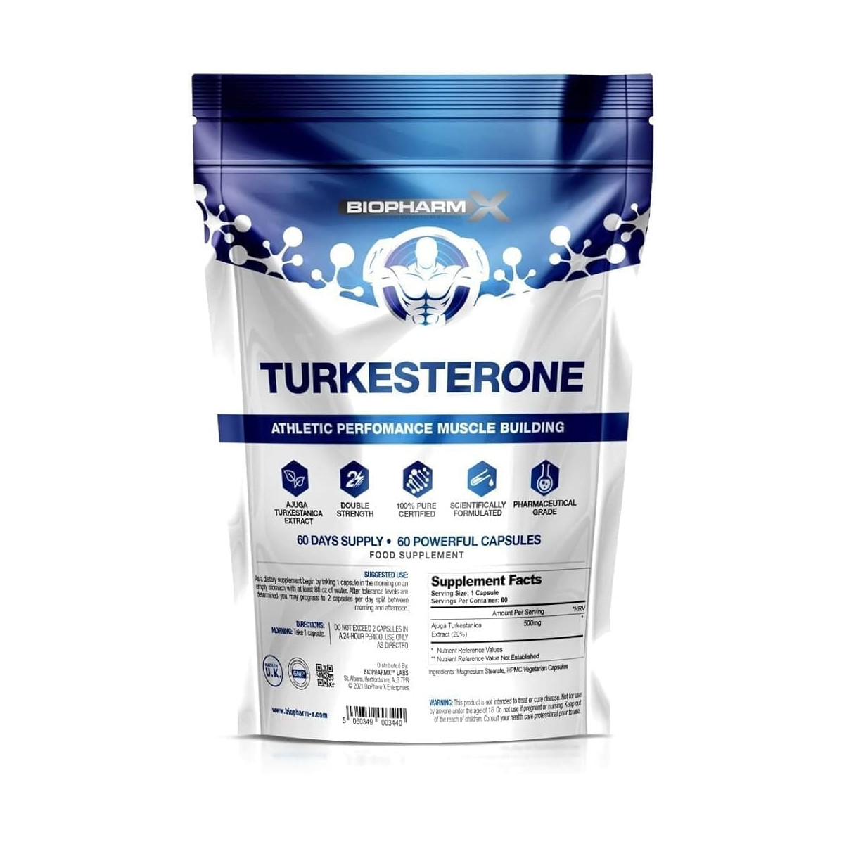 Biopharm-X Turkesterone Testosteron Booster (60 Kapseln)