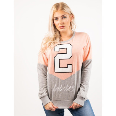 Label 23 Damen Sweatshirt Pullover 23 (Lachs meliert)