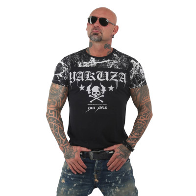 Yakuza Herren T-Shirt Marble TSB 13034 (Schwarz)