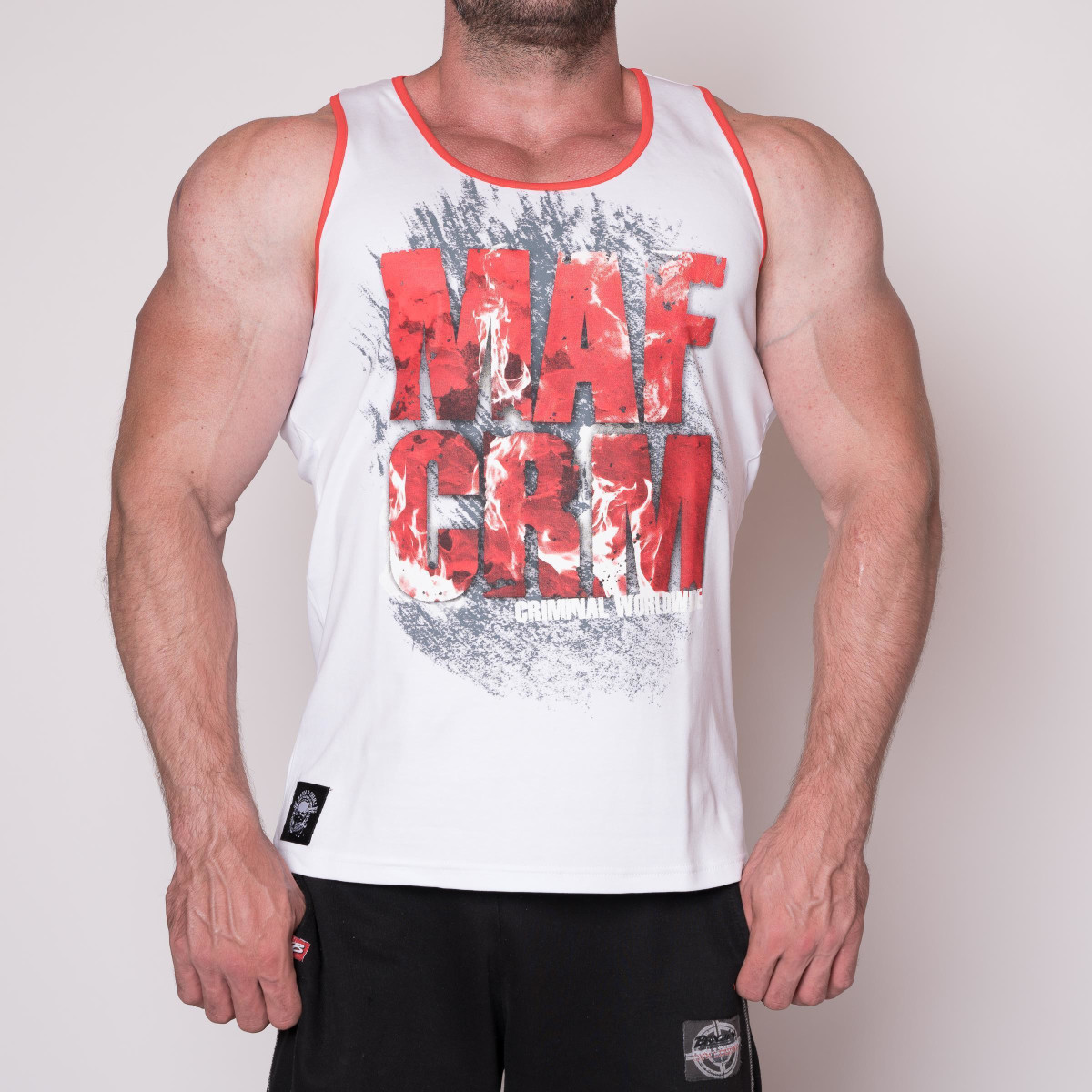 Mafia and Crime Herren Tanktop MAF CRM (Gr. 3XL, Weiß)