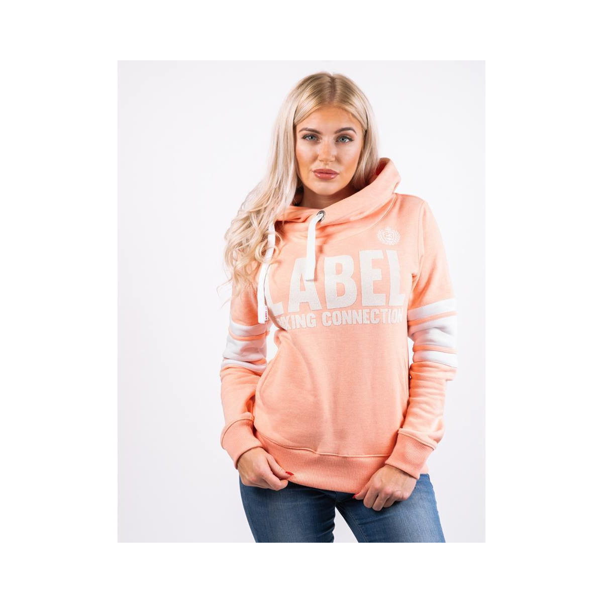 Label 23 Damen Kapuzensweatshirt LABEL (Gr. XS, Lachs...