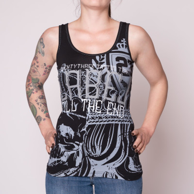 Label 23 Damen Tanktop Tattoo Beast (Schwarz Meliert)
