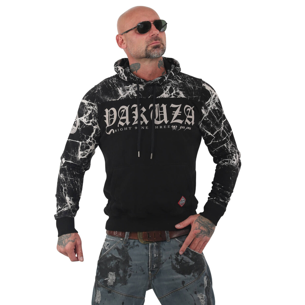 Yakuza Herren Kapuzenpullover Marble Hoo box
